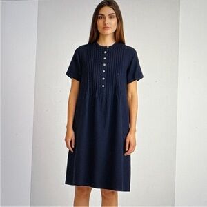 Quince 100% European Linen Short Sleeve Swing Dress Xxs oversized